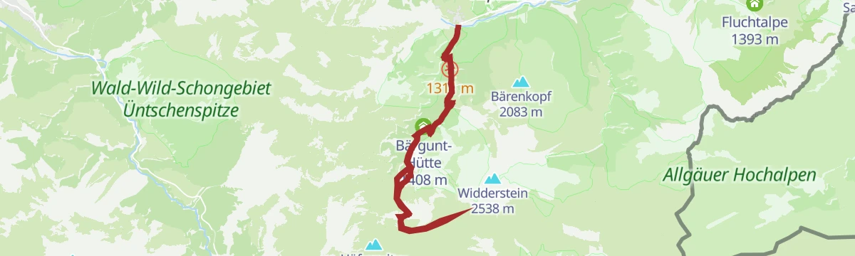 Route map: Skitour von Baad auf den Seekopf